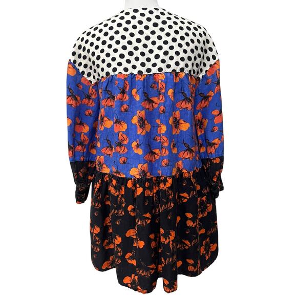 Anthropologie Dhruv Kapoor Mirabel Floral Tiered Dress Linen Blend Womens Sz XS - Picture 9 of 11